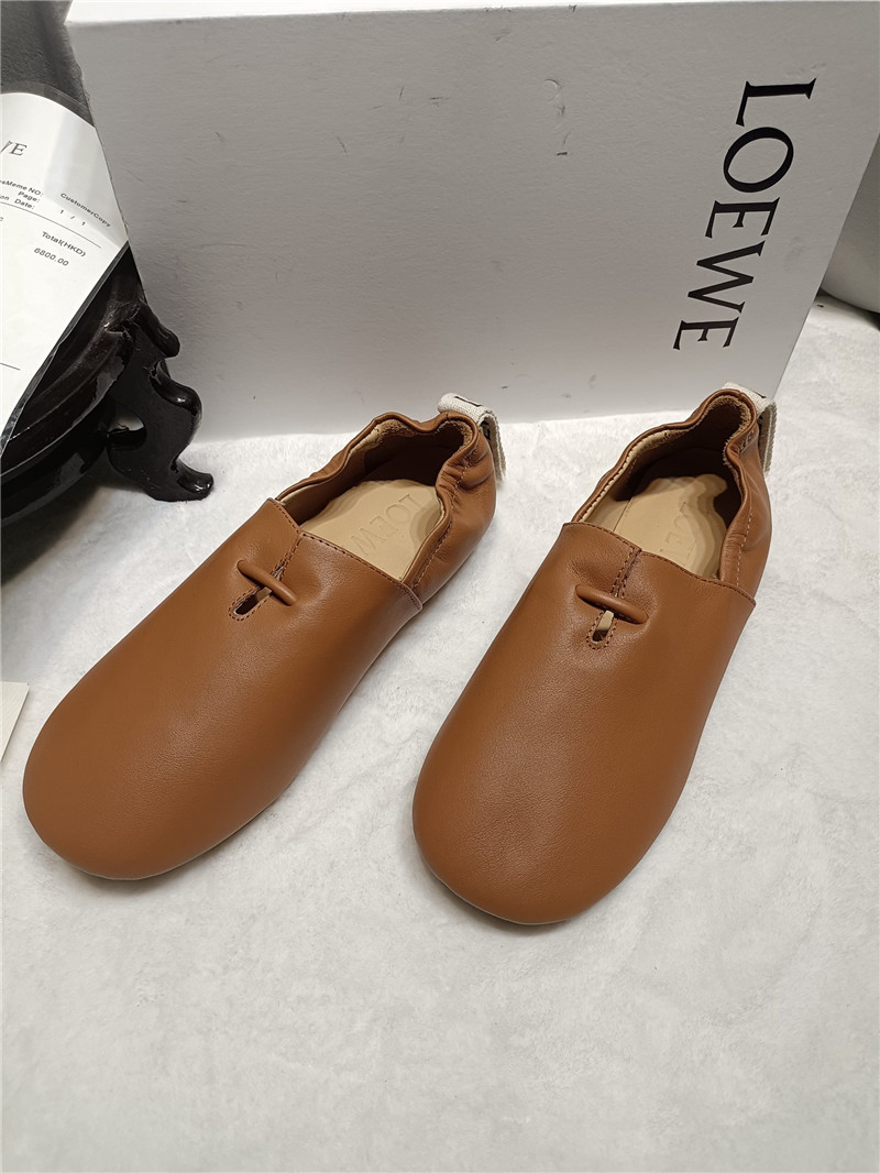 L0ew* brown leather ballet flats