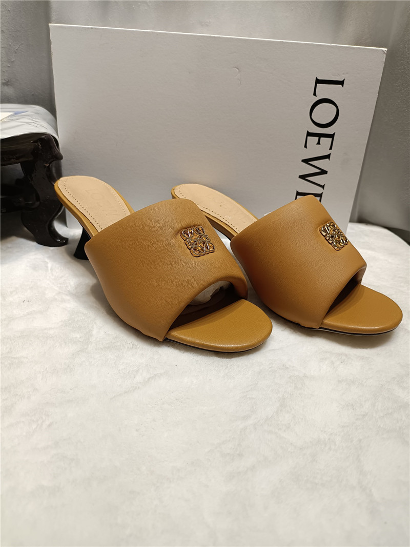 L0ew* anagram medallion kitten-heel mules in brown