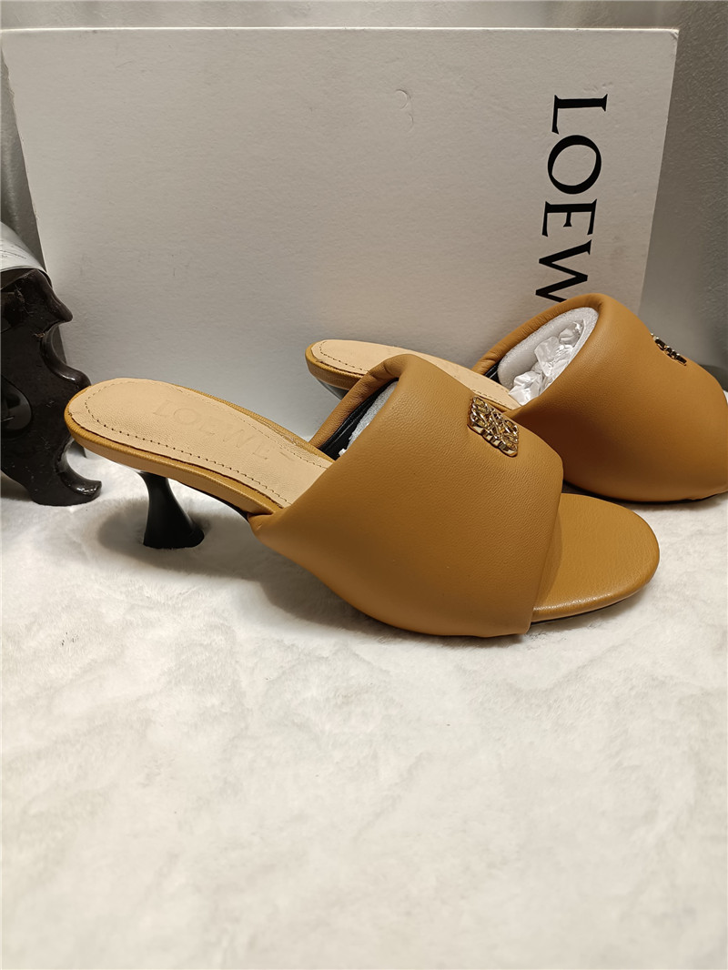 L0ew* anagram medallion kitten-heel mules in brown