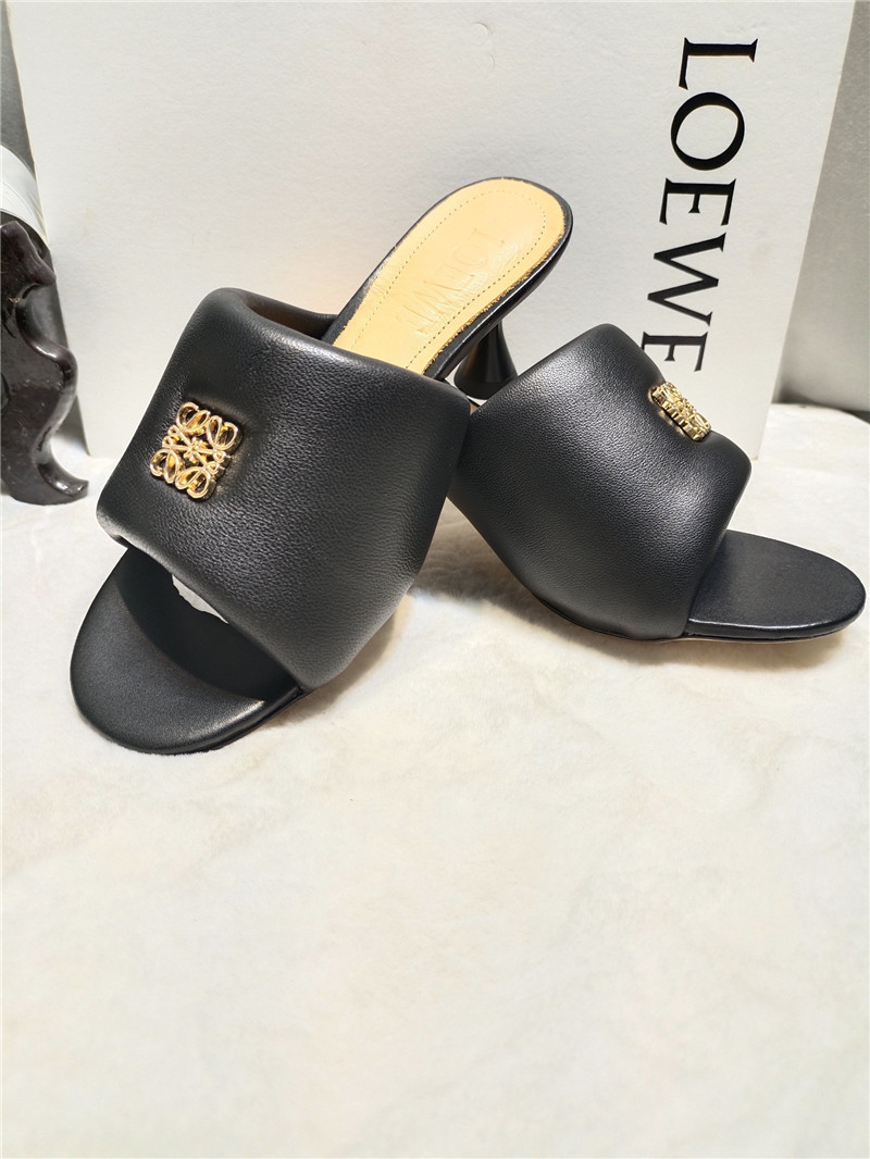 L0ew* anagram medallion kitten-heel mules in black