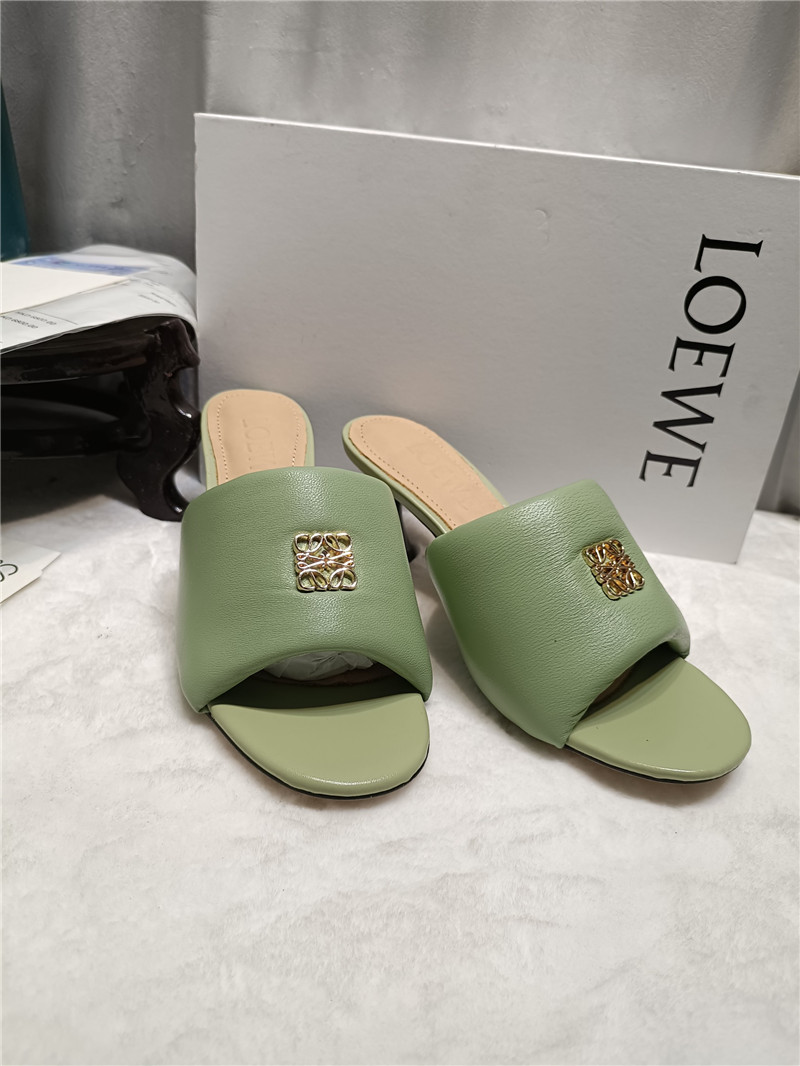 L0ew* anagram medallion kitten-heel mules
