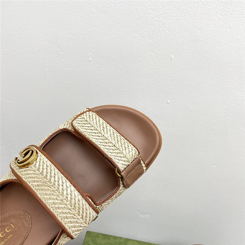 Gvc*1 gg canvas crystal-embellished sandals in beige