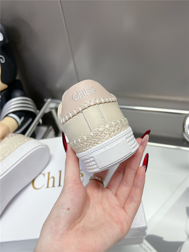 Chloé Beige Low-Top Platform Sneakers