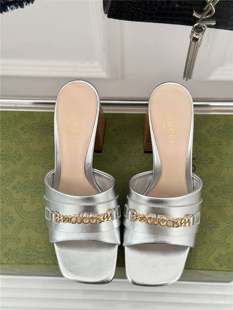 Gvc*1 signoria leather slide sandal silver