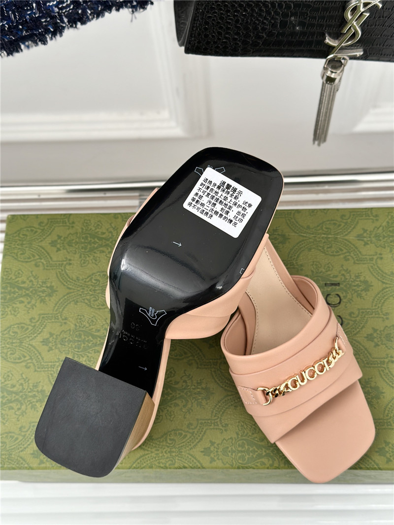 Gvc*1 signoria leather slide sandal beige