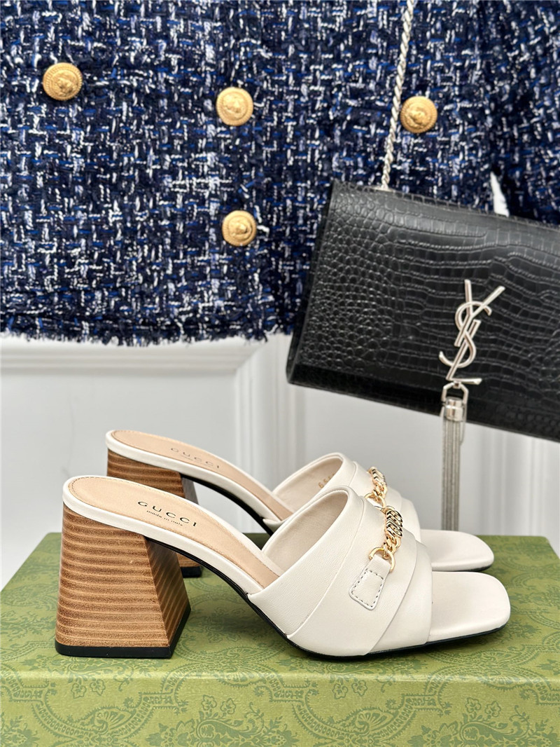 Gvc*1 signoria leather slide sandal white