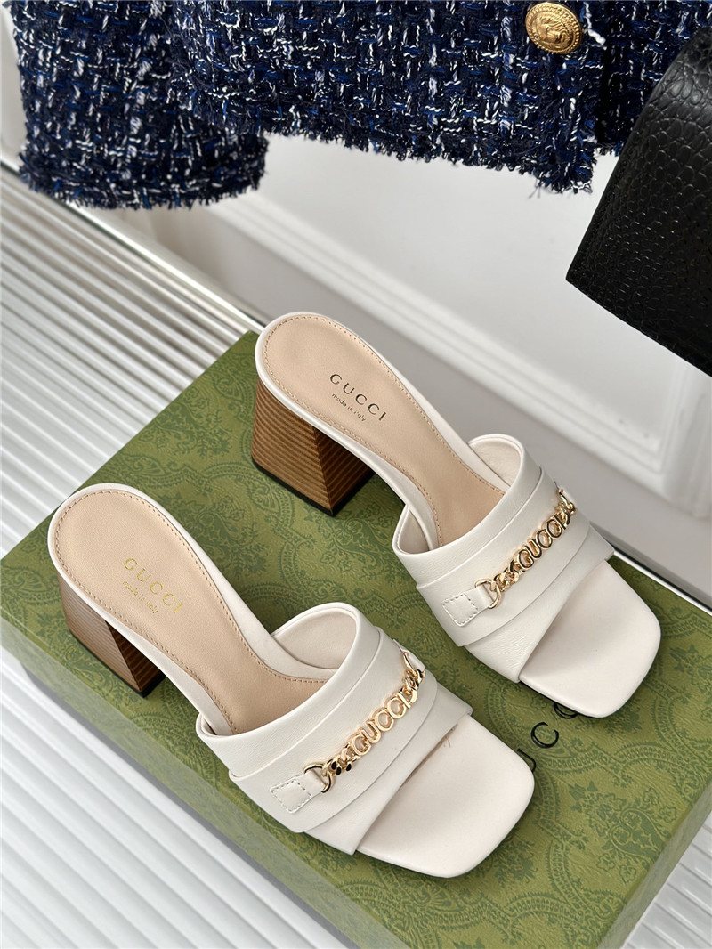 Gvc*1 signoria leather slide sandal white