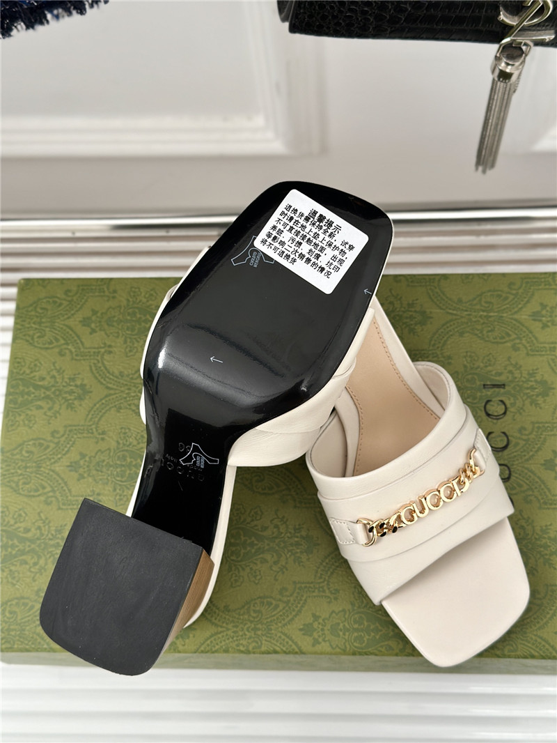 Gvc*1 signoria leather slide sandal white