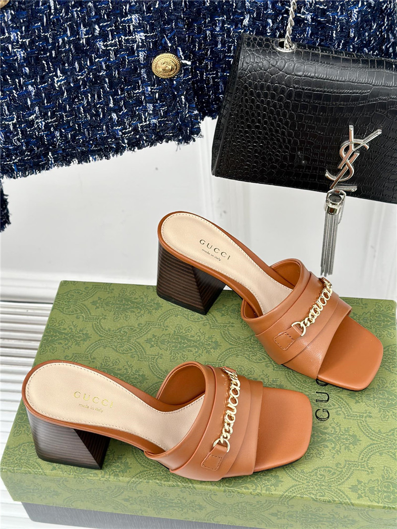 Gvc*1 signoria slide sandal brown leather