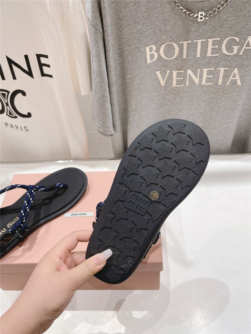 Miu Miu Riviere Cord and Leather Sandals