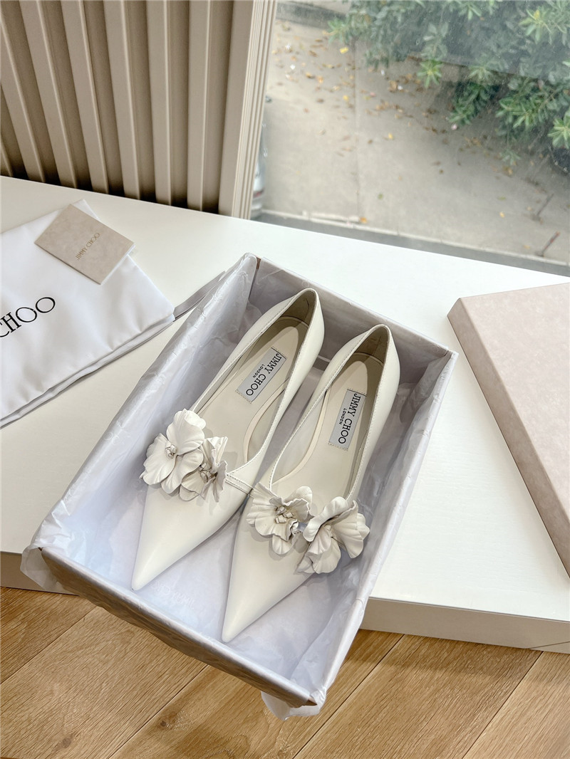 J1m*y Ch00 rosalia white leather pumps