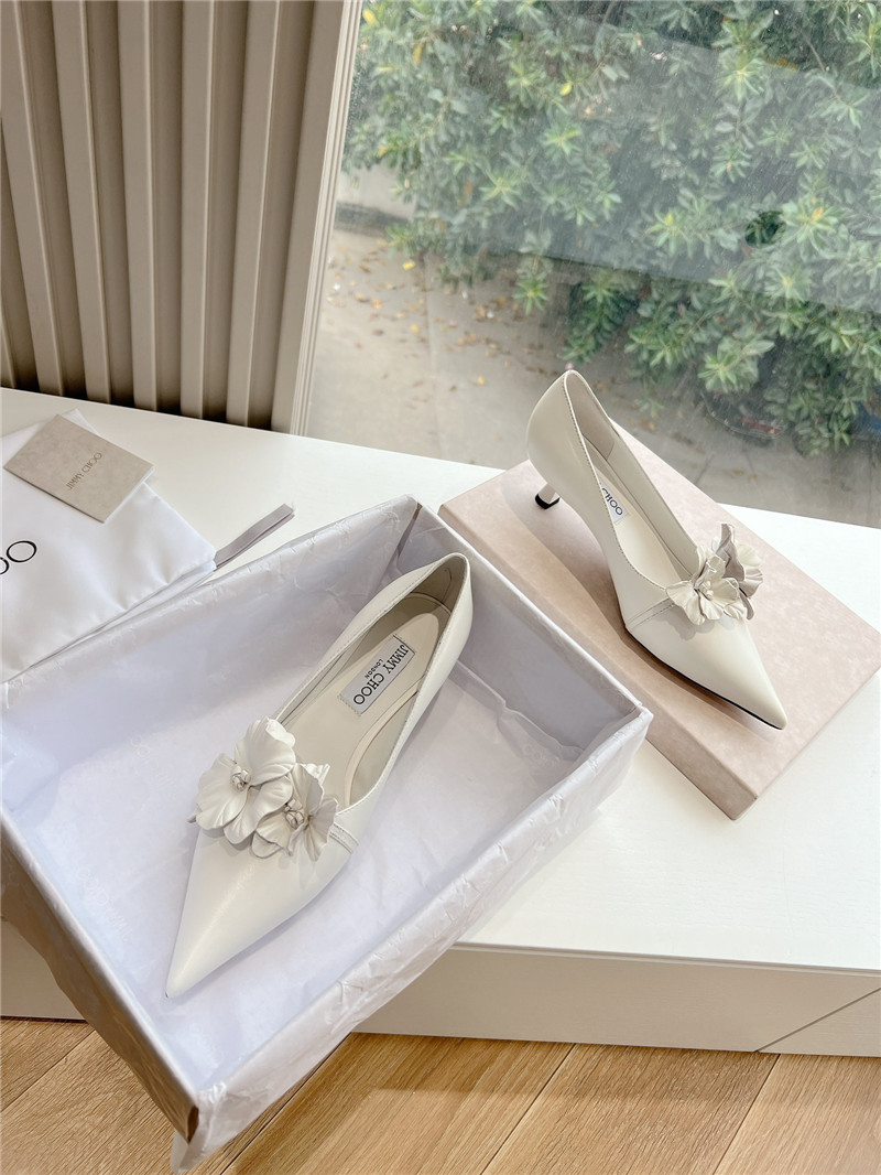 J1m*y Ch00 rosalia white leather pumps