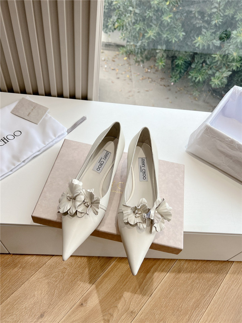 J1m*y Ch00 rosalia white leather pumps