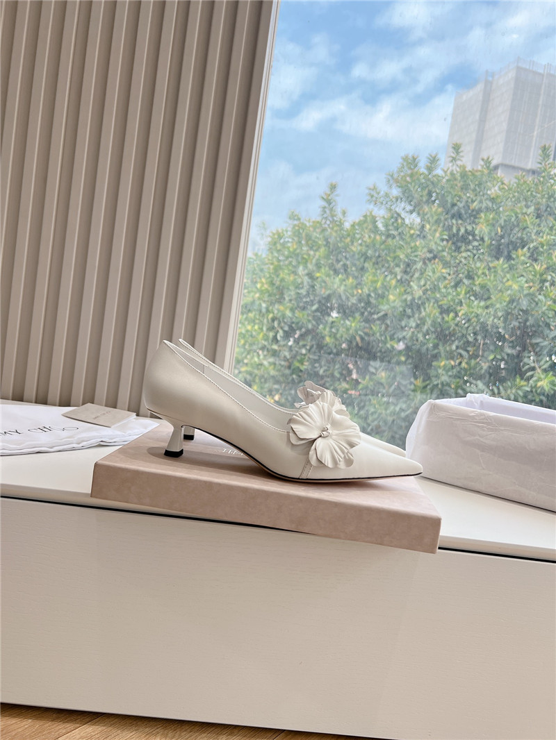 J1m*y Ch00 rosalia white leather pumps