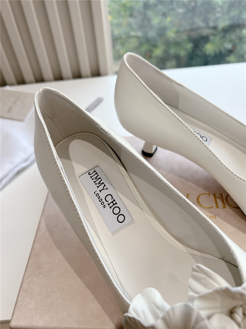 J1m*y Ch00 rosalia white leather pumps