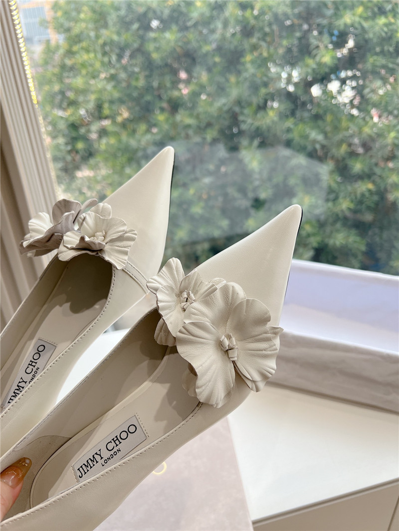 J1m*y Ch00 rosalia white leather pumps