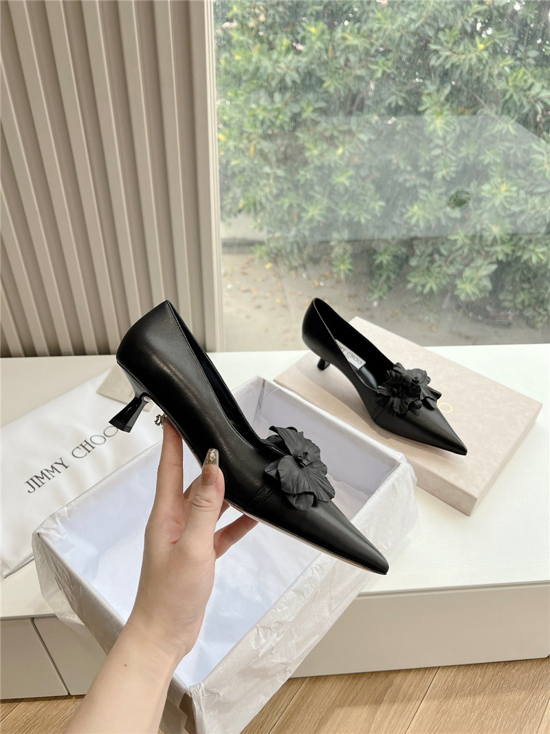 J1m*y Ch00 rosalia black leather pumps