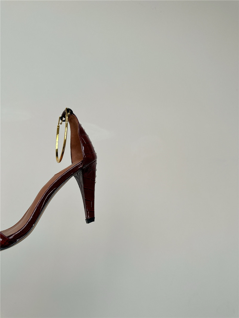 Fendi Keefa Burgundy Leather Slingback Sandals