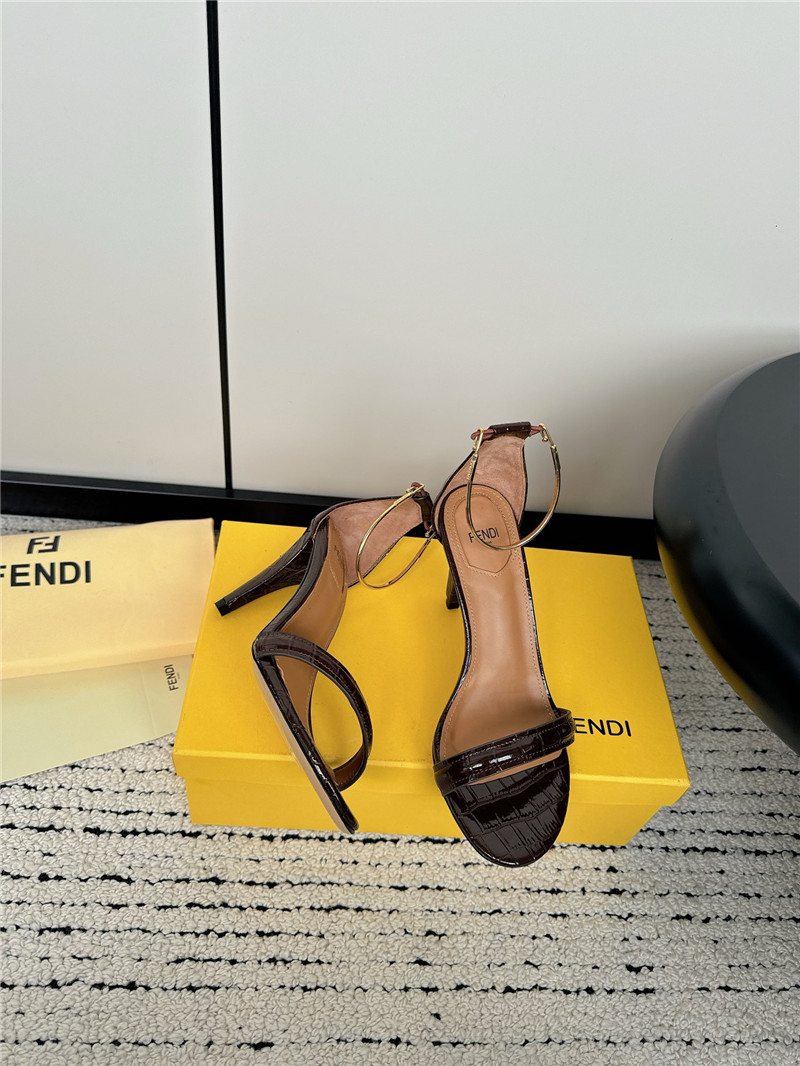 Fendi Keefa Leather Slingback Sandals