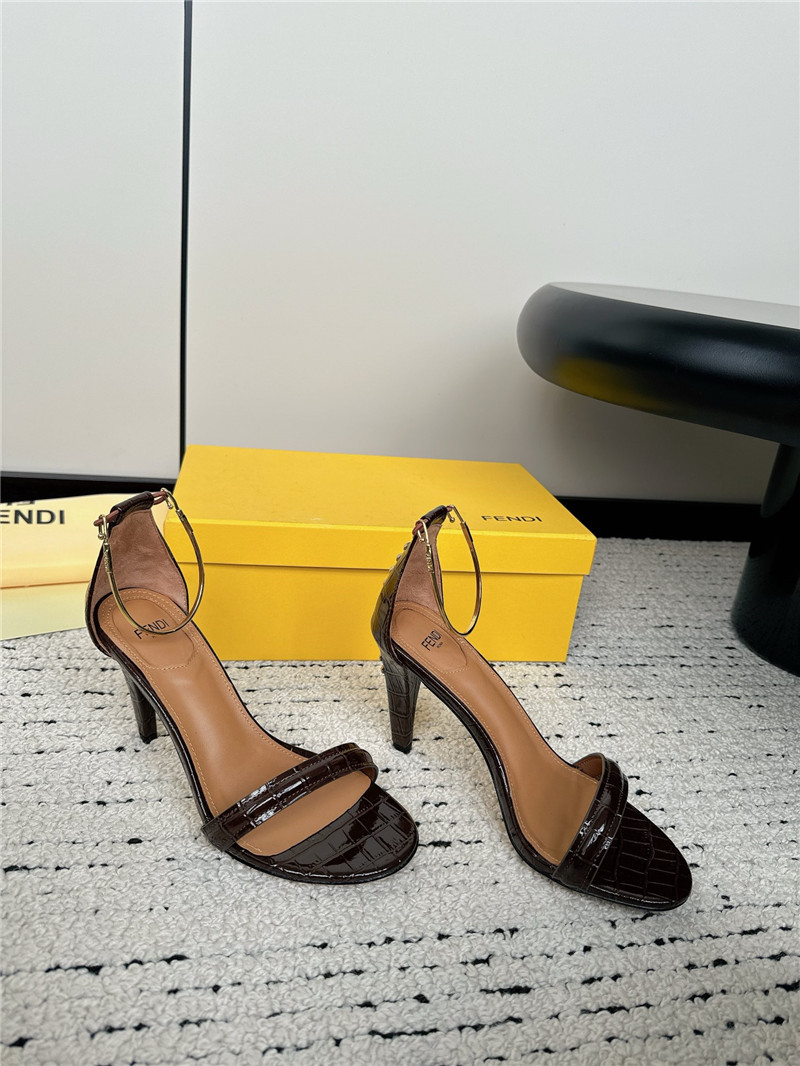 Fendi Keefa Leather Slingback Sandals