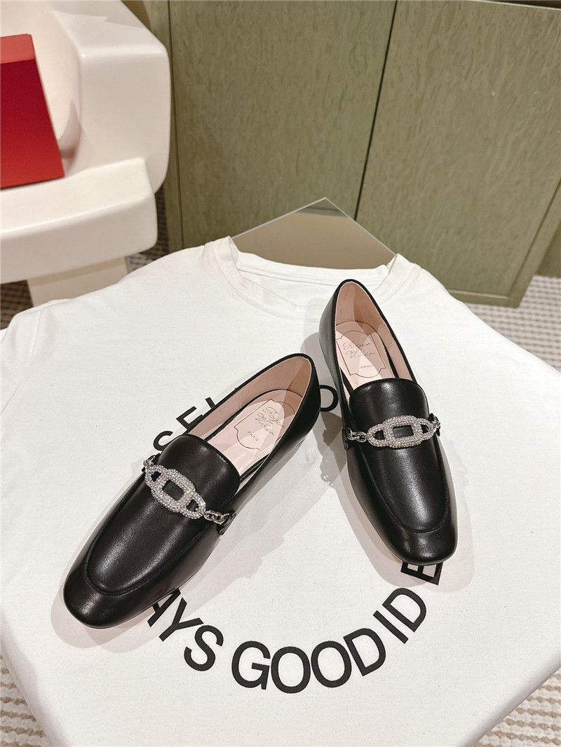 Roger Vivier Embellished Leather Loafers in Black