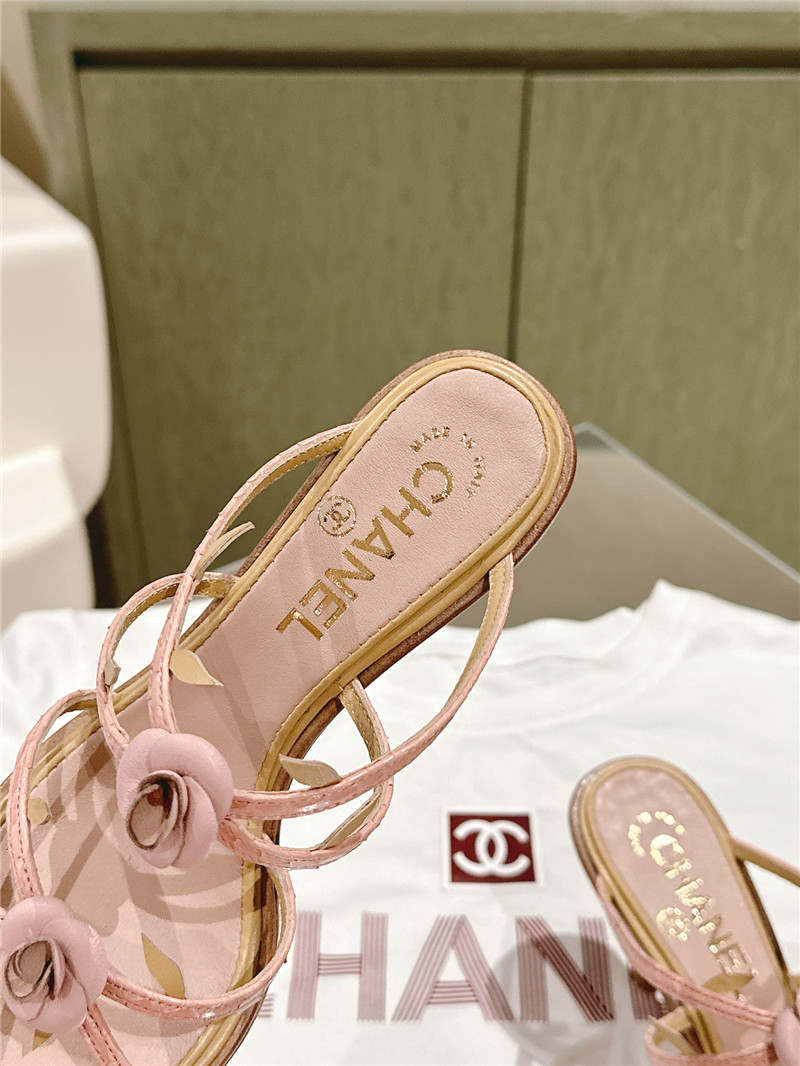 Ch**el strappy camellia heels