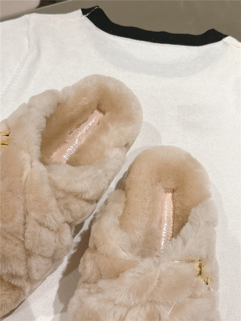 l0vis Vvtt0n fluffy slippers beige