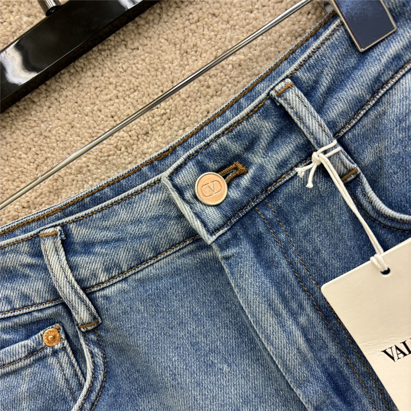 Va1e*ntin0 double v pocket denim skirt replica designer clothes