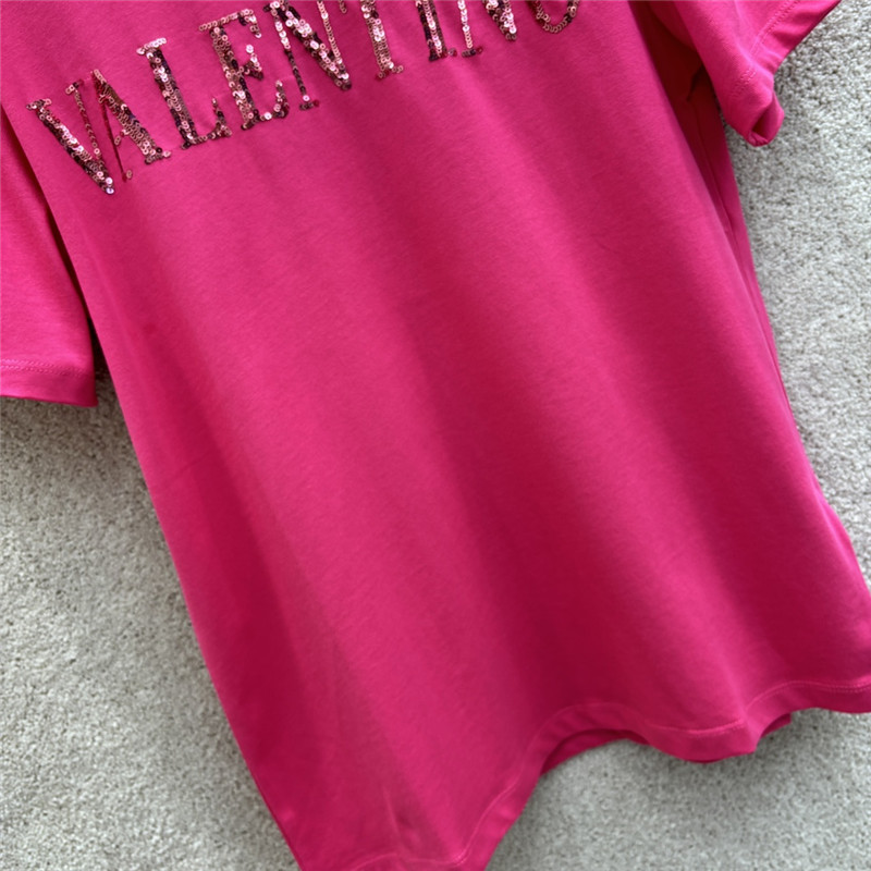 Va1e*ntin0 letter sequin t-shirt replica d&g clothing