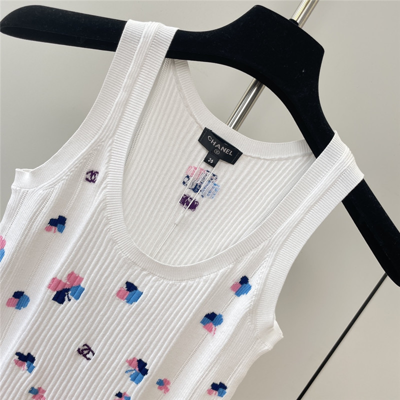 Ch**el cable knitted jacquard vest replica clothes