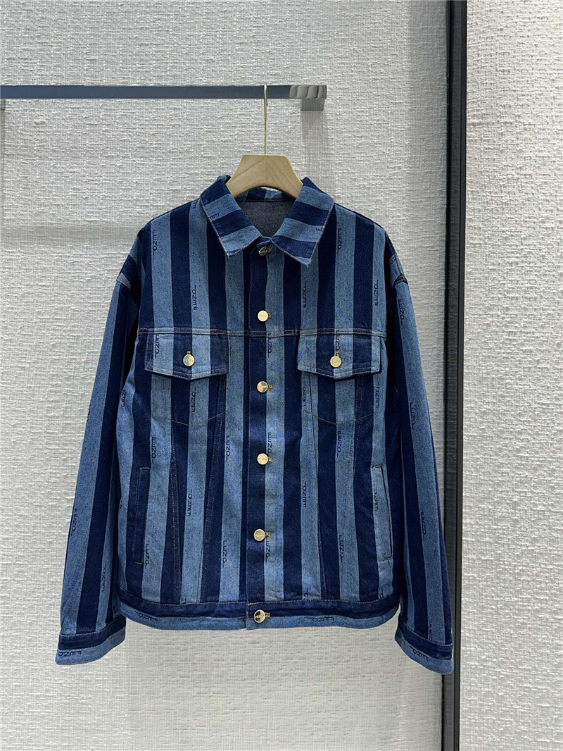 F**di colorblock vertical striped denim jacket replica clothes