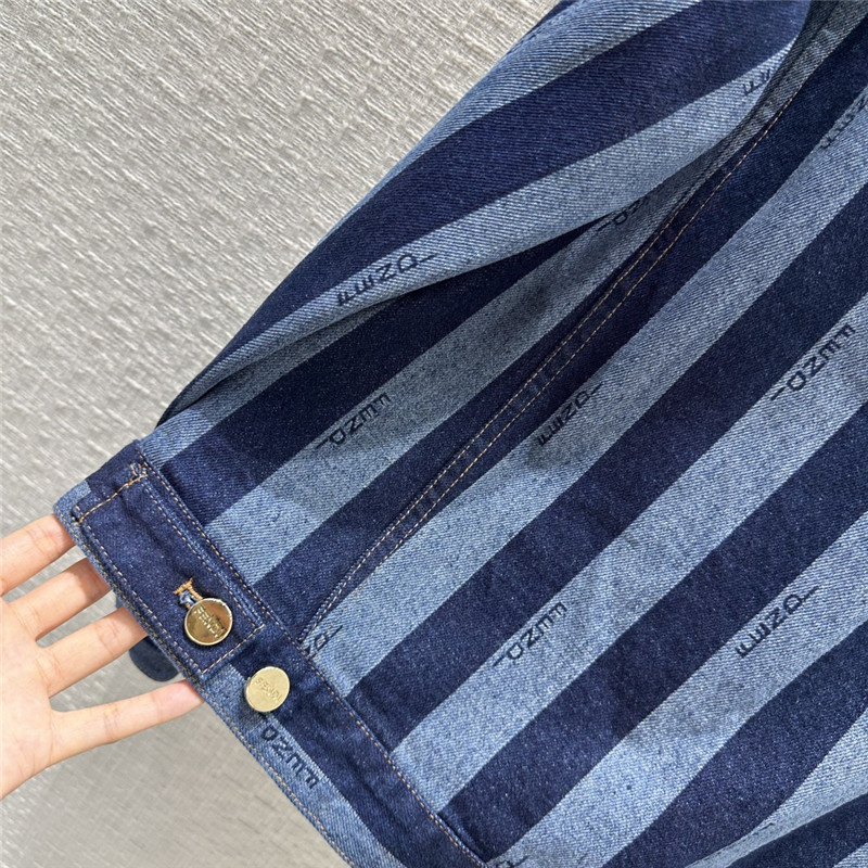 F**di colorblock vertical striped denim jacket replica clothes