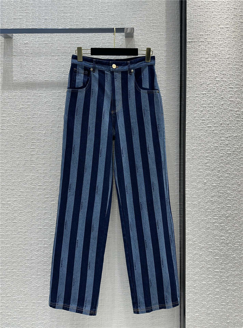 F**di colorblock vertical stripes straight jeans replica clothes