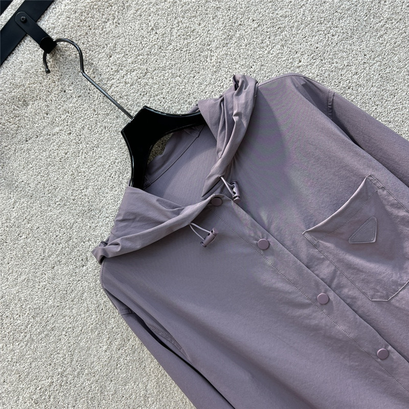 Pra*a hooded trench shirt replica d&g clothing