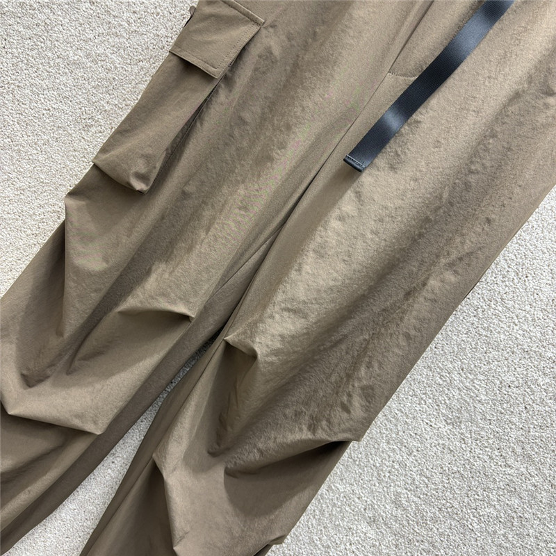 Pra*a functional buckle cuff casual pants replica clothing