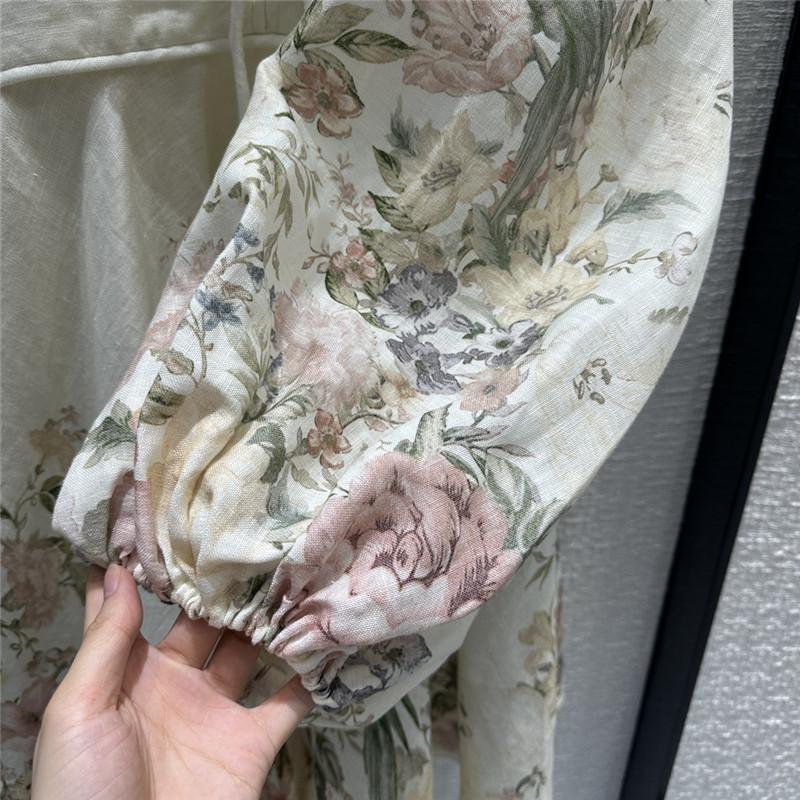 zimm cream floral deep v neck dress replica designer clothes