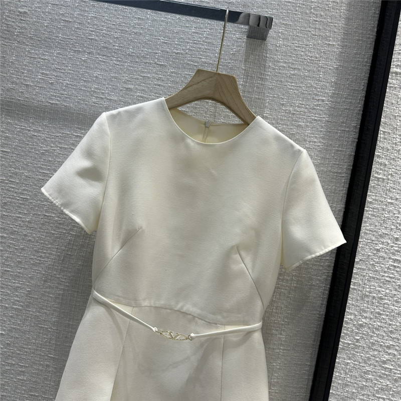 Va1e*ntin0 cream white short sleeve dress replica clothes