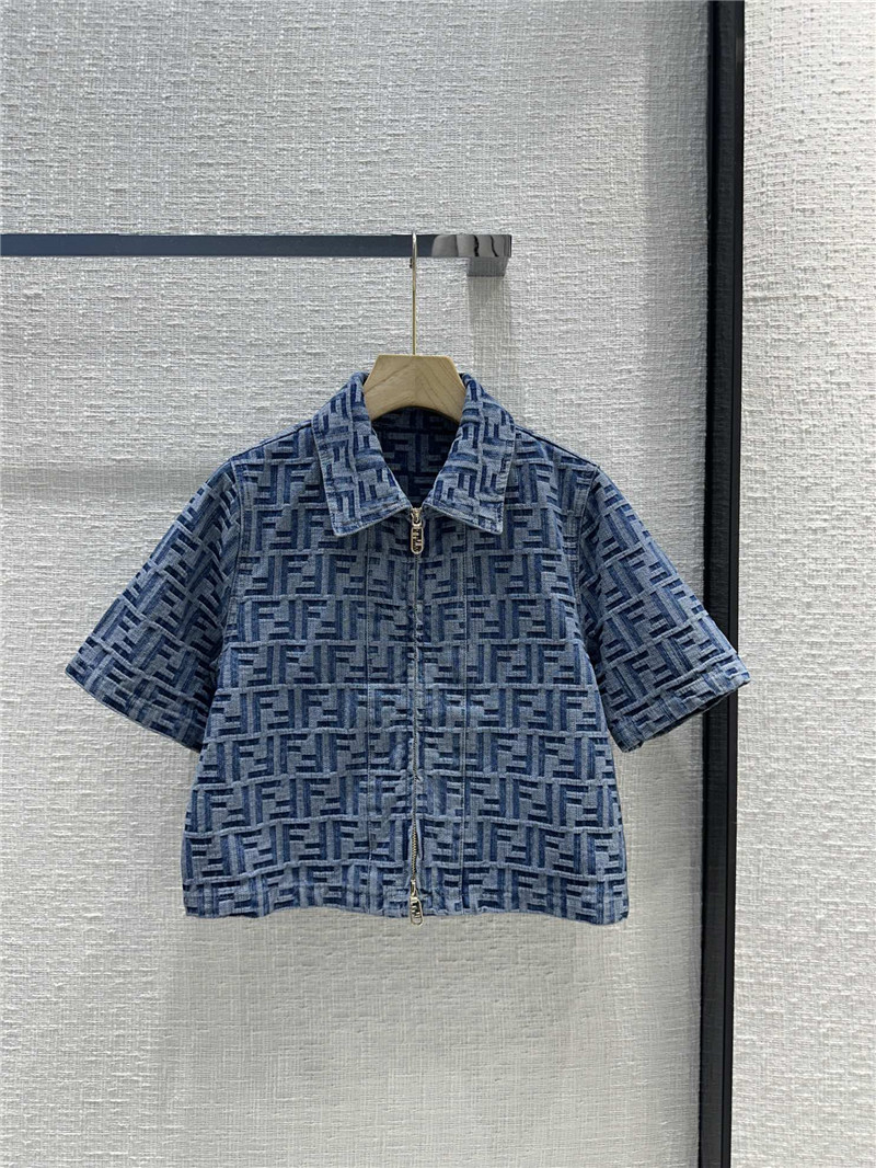 F**di short sleeve denim jacket short coat replica clothes