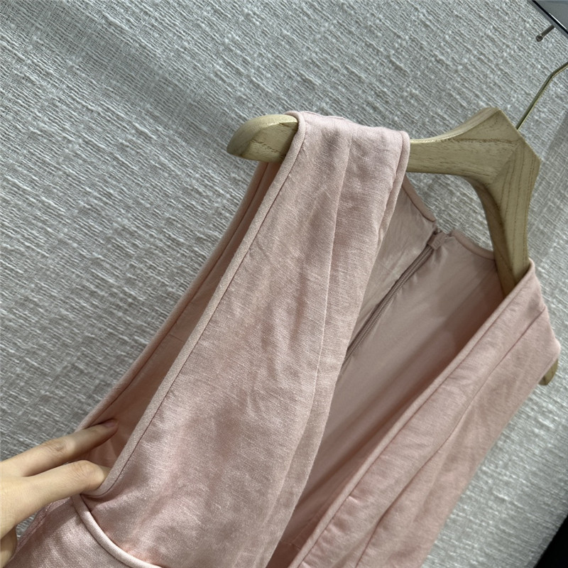 zimm pink floral deep V-neck sleeveless dress replica clothes