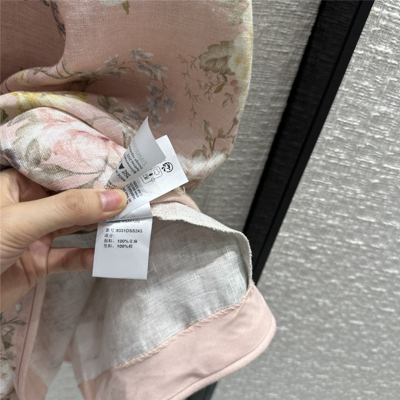 zimm pink floral deep V-neck sleeveless dress replica clothes