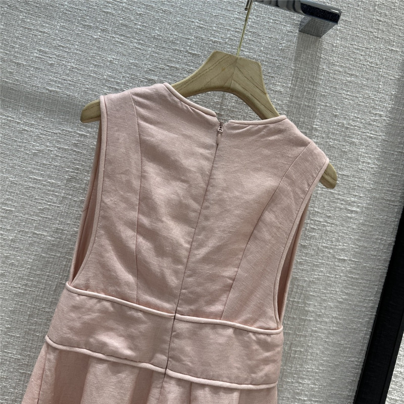 zimm pink floral deep V-neck sleeveless dress replica clothes