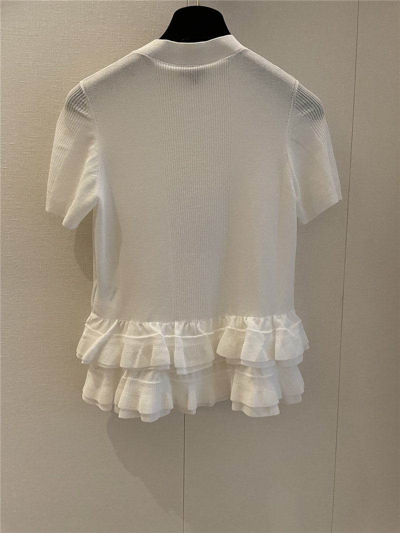 Ch**el ruffle design short sleeves replica designer clothes