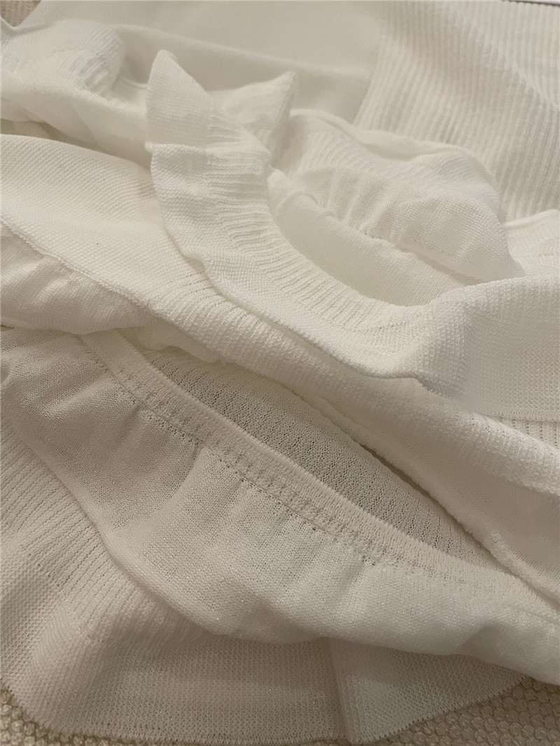 Ch**el ruffle design short sleeves replica designer clothes