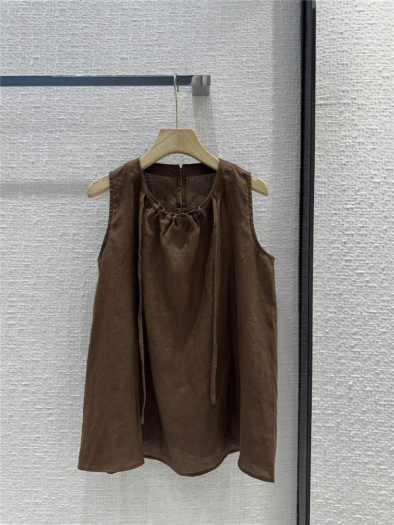 The R0w pleated crew neck vest top cheap replica designer clothes