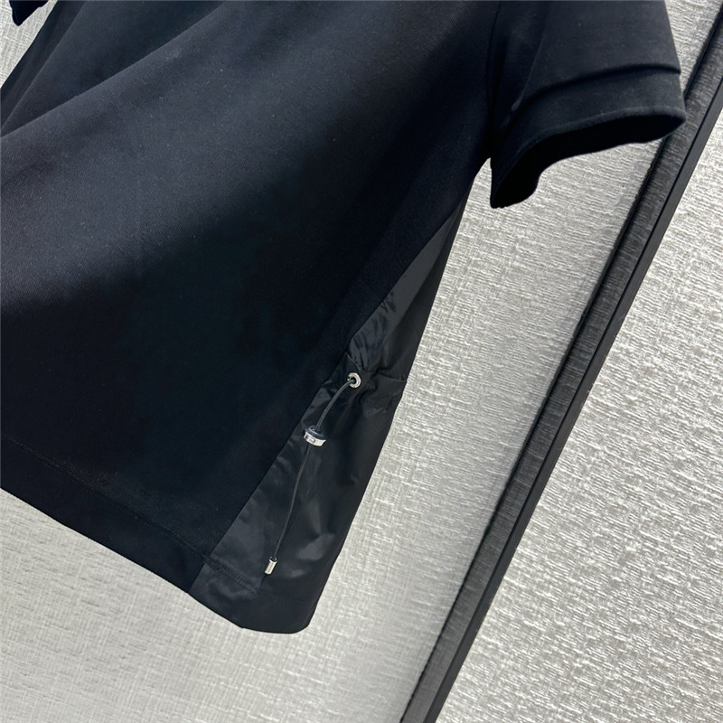 Moncler nylon patchwork polo shirt short sleeves replica clothing