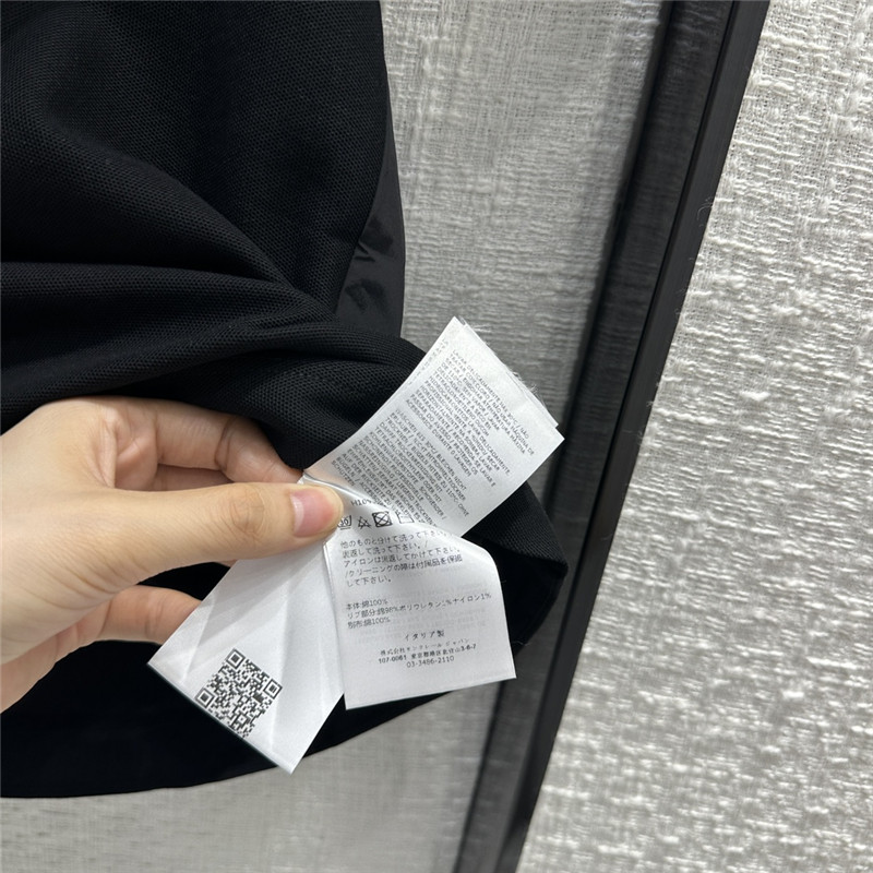 Moncler nylon patchwork polo shirt short sleeves replica clothing