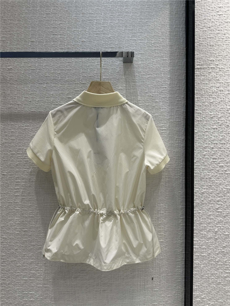 Moncler nylon patchwork polo shirt short sleeves replica clothing