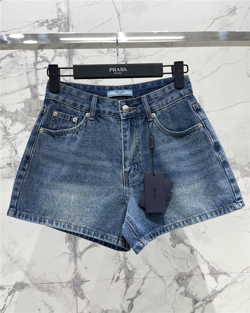 Pra*a high waist washed denim shorts replica d&g clothing