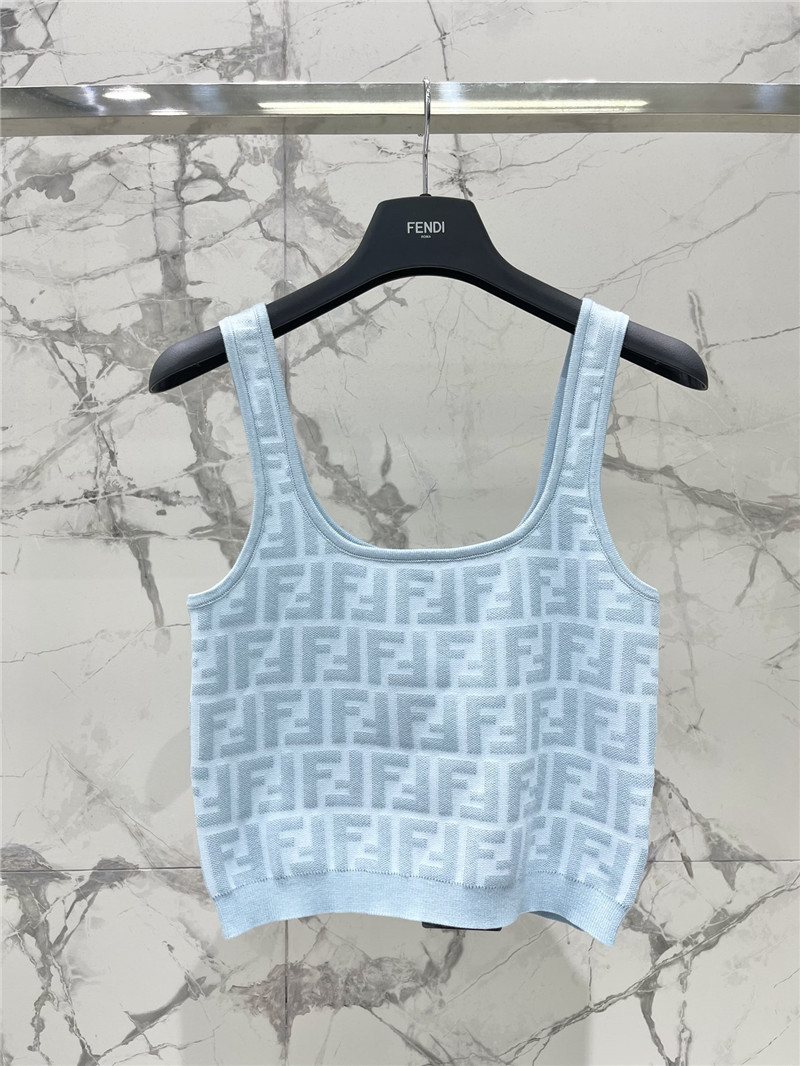 Fendi double F letter knitted vest replicas clothes