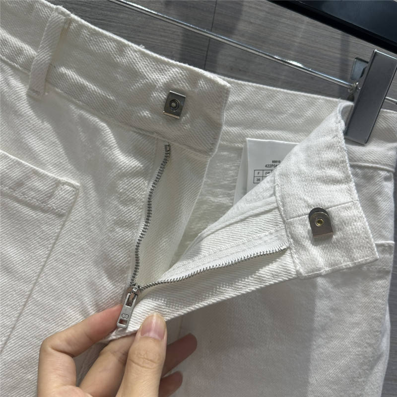 D10r straight white denim shorts replicas clothes